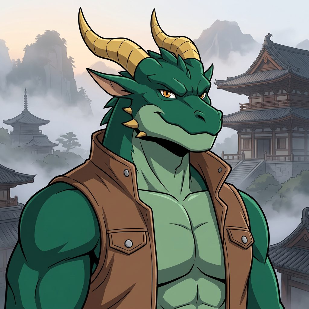 晨雾山寺・翡翠龙人